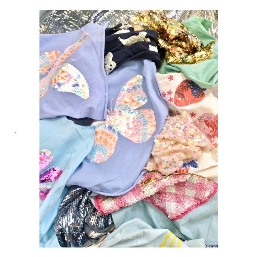 Sequin Fabric Scrap Pack - 30 Pieces If new to shop, only recycled (by brands t